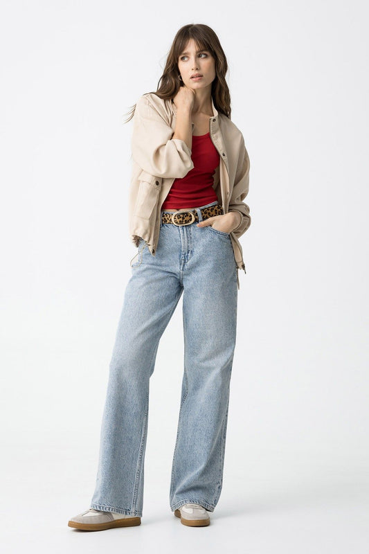 High wasted jeans BONNYE wide leg light blue