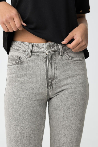 High wasted jeans  AMY straight grey 70