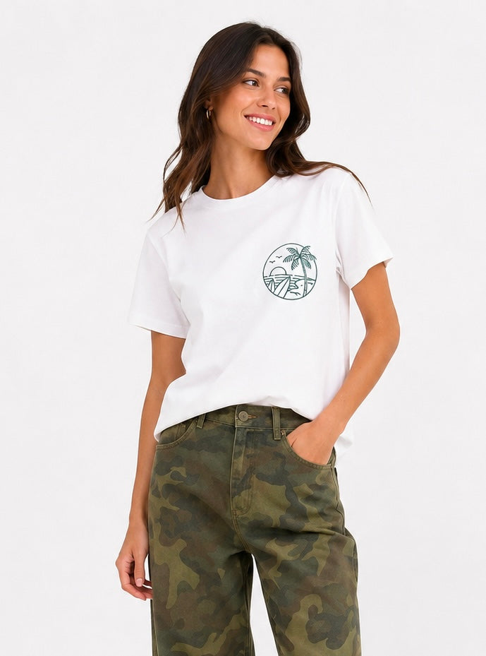 T-shirt met opdruk wit