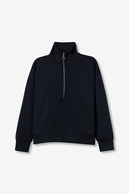 Trui met rits milano navy