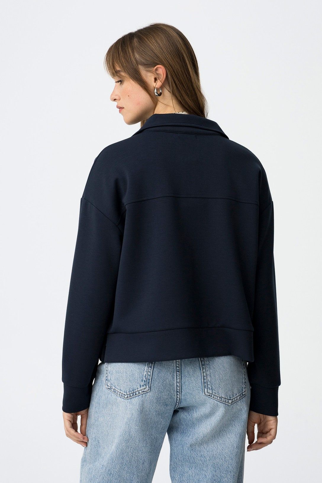 Trui met rits milano navy
