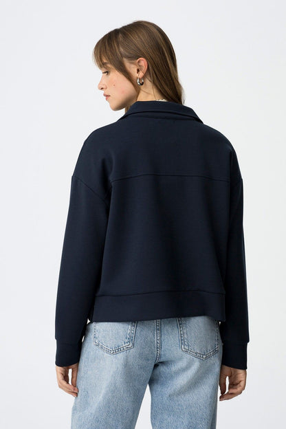 Trui met rits milano navy