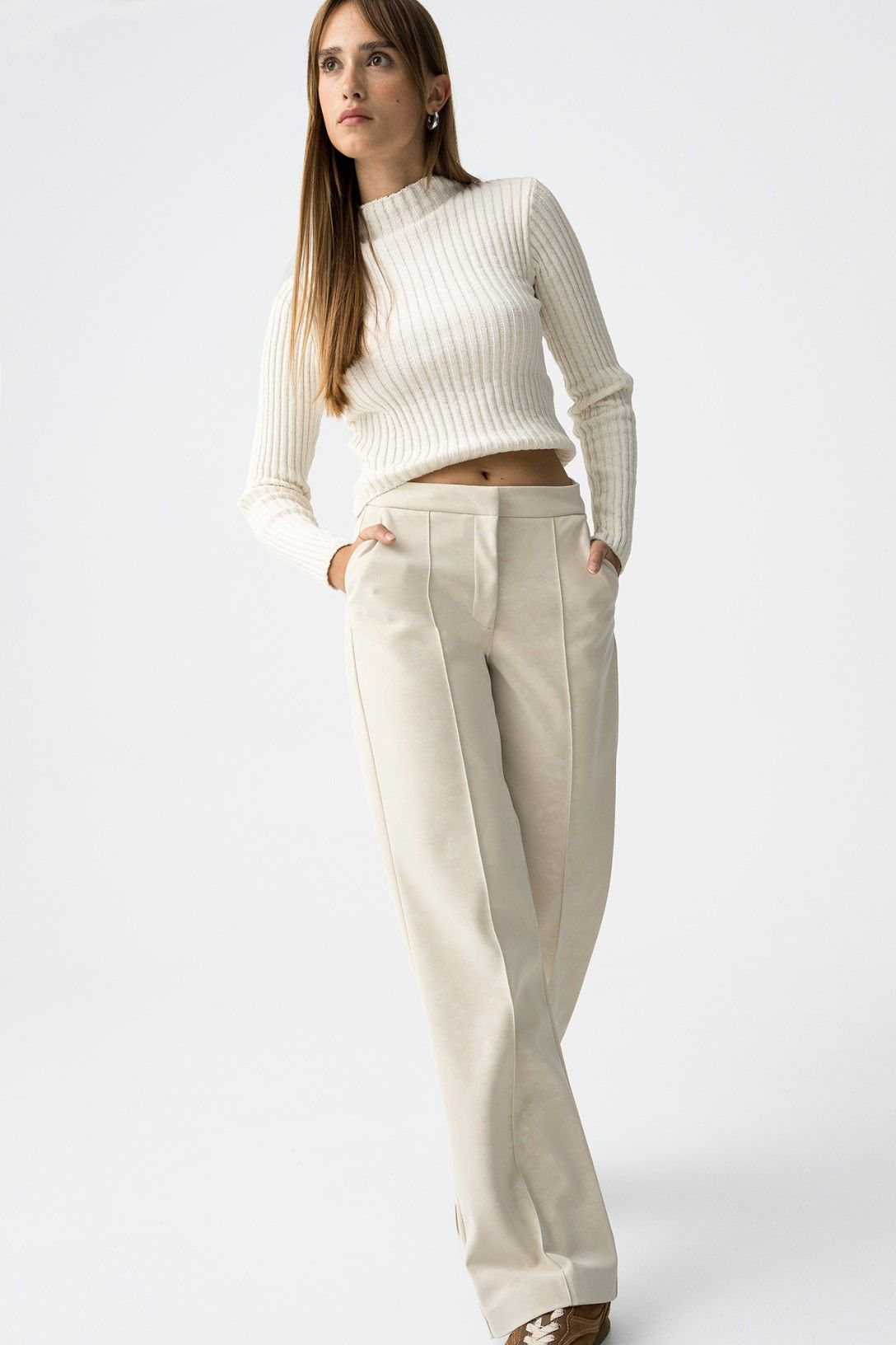 Faux Leather Broek met Hoge Taille
