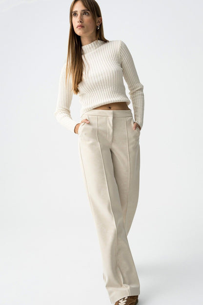Faux Leather Broek met Hoge Taille