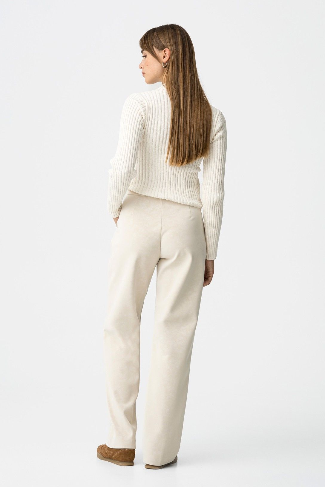 Faux Leather Broek met Hoge Taille
