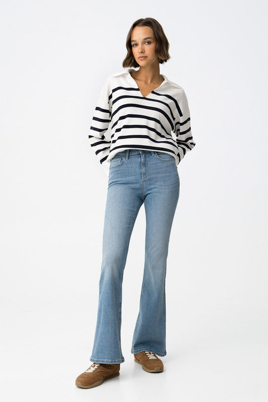 High wasted flared jeans ZOE light blue