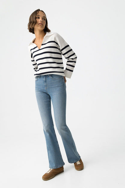 High wasted flared jeans ZOE light blue