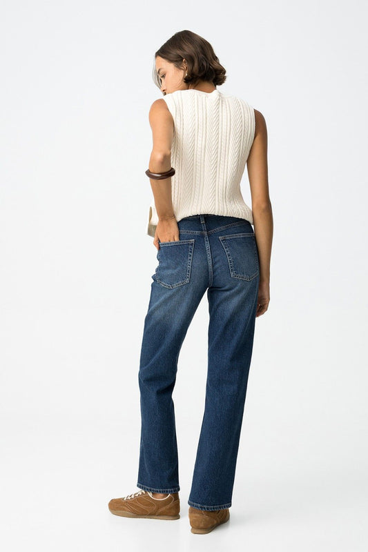 High wasted jeans  AMY straight dark denim