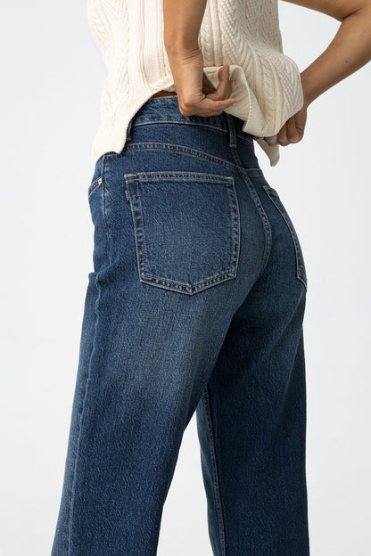 High wasted jeans  AMY straight dark denim 69