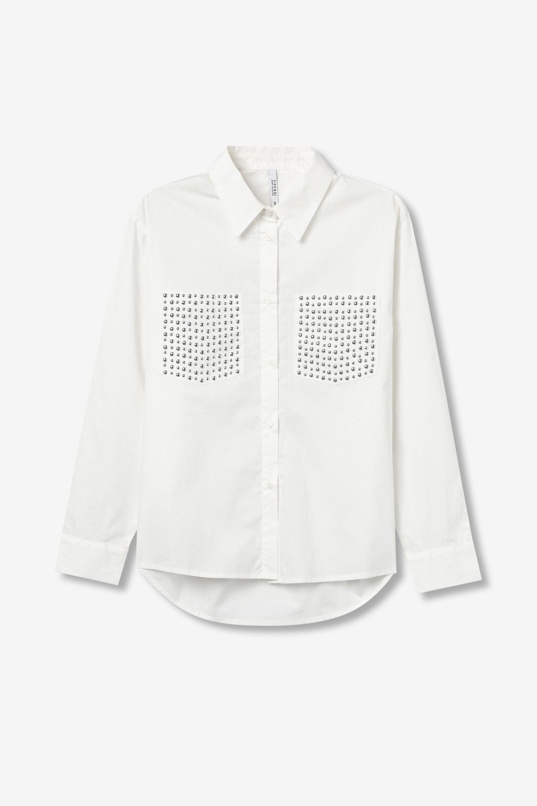 Witte relaxed fit blouse met studs