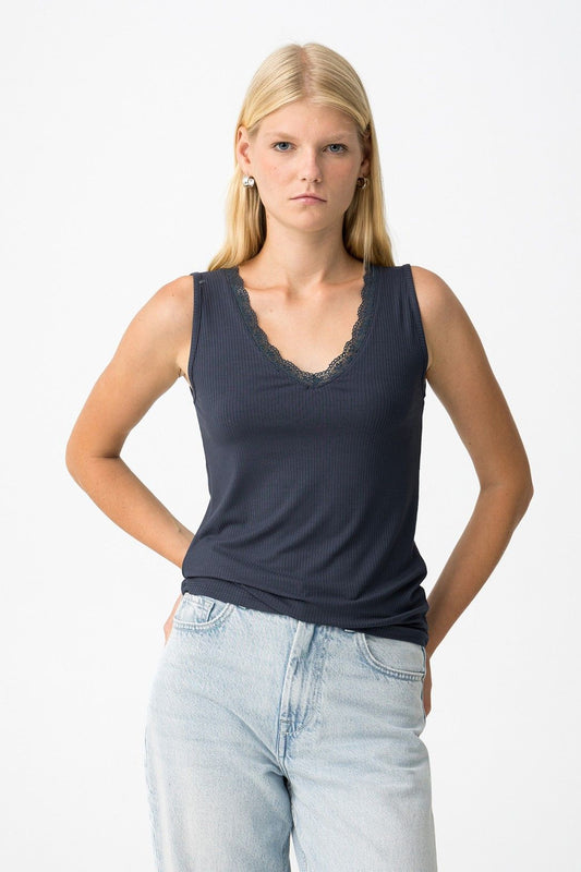 Basis top rib navy