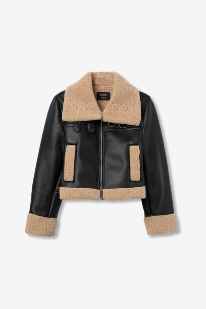 faux leather jacket