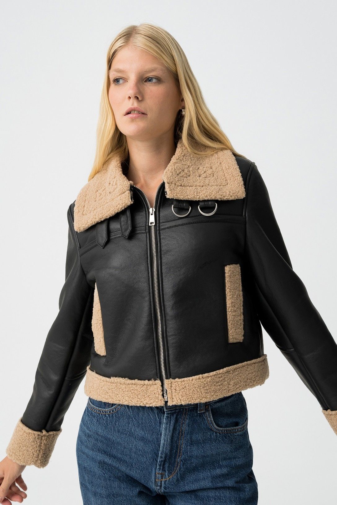 faux leather jacket