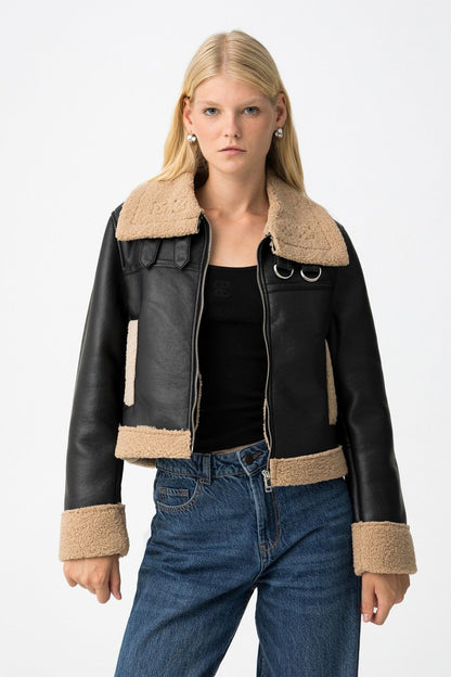 faux leather jacket