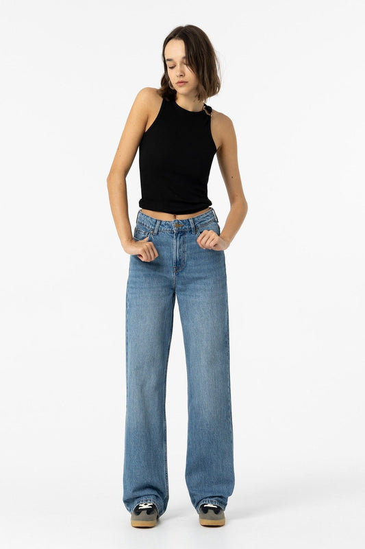 High wasted jeans  BONNYE 41 wide leg med blue