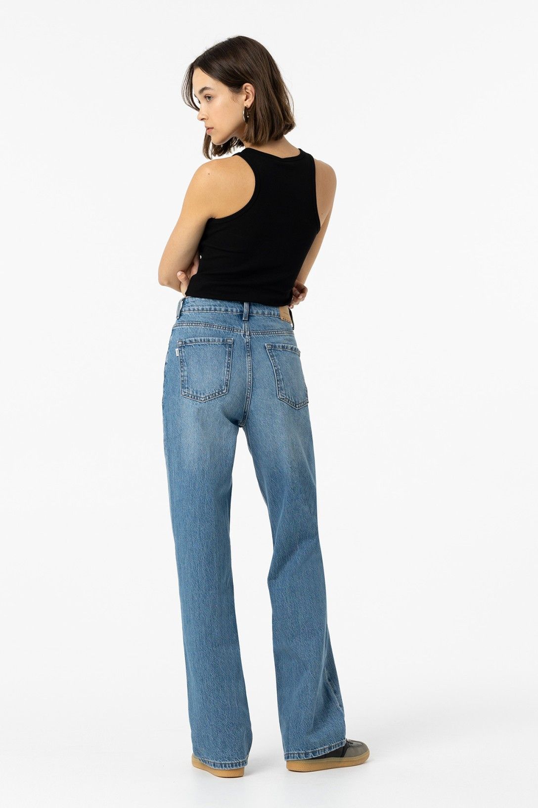 High wasted jeans  BONNYE 41 wide leg med blue