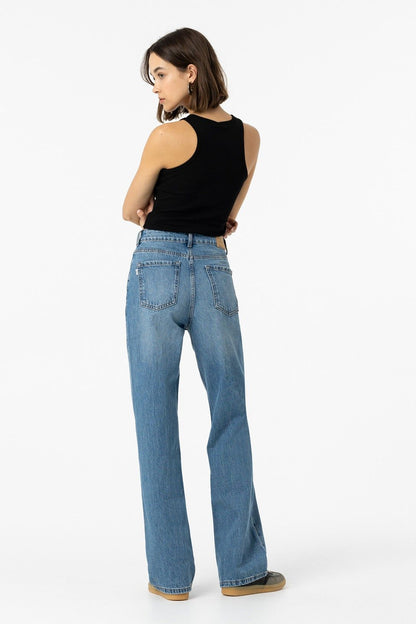 High wasted jeans  BONNYE 41 wide leg med blue