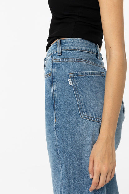 High wasted jeans  BONNYE 41 wide leg med blue