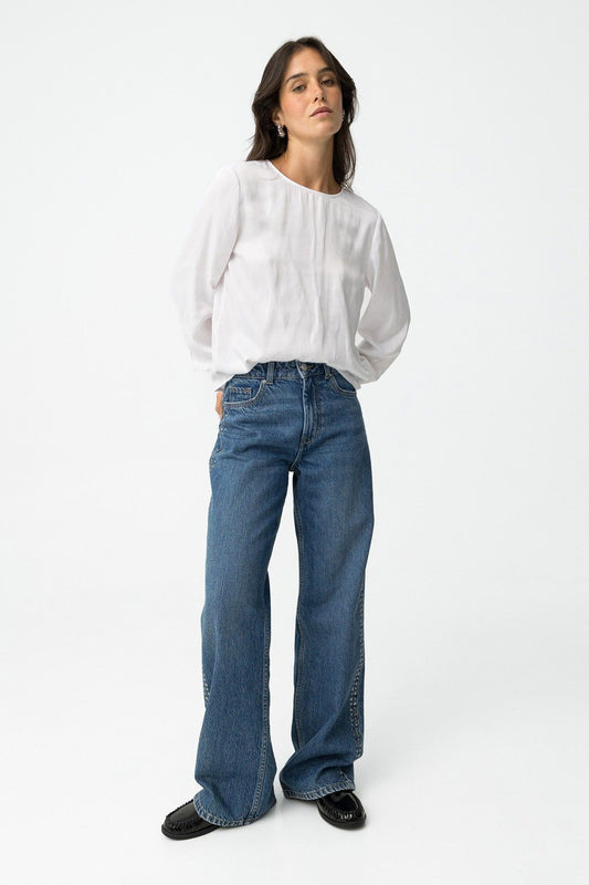 High wasted jeans  BONNYE wide leg studs