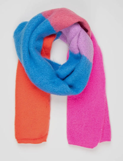 Multicolor sjaal blauw, oranje, roze