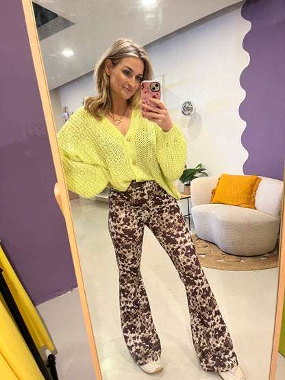 Seren knit cardigan lime