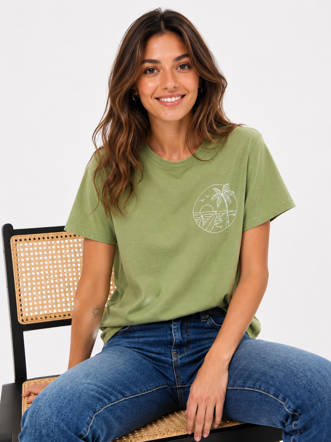 T-shirt met opdruk groen