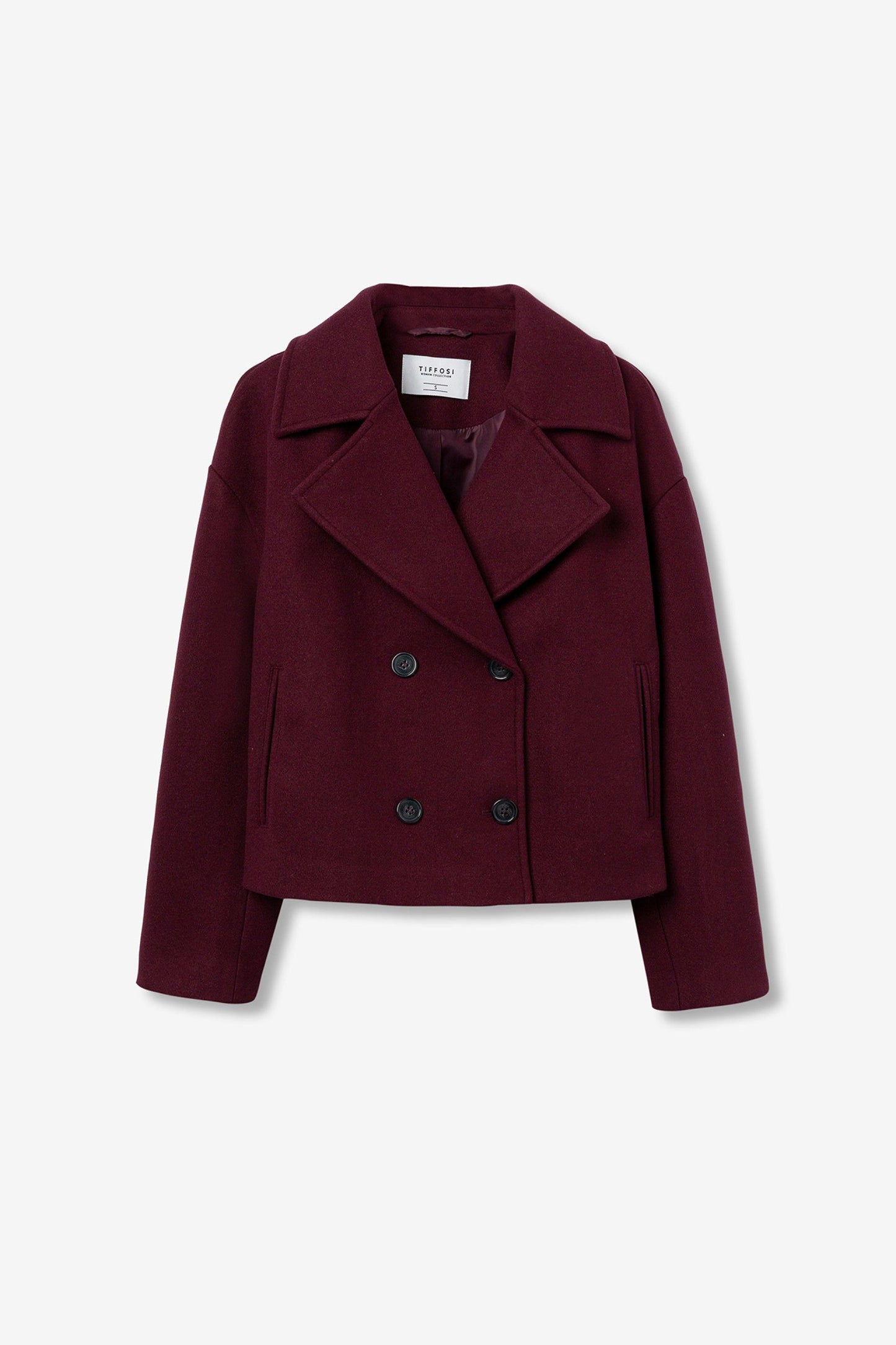 Korte mantel jas bordeaux rood