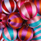 Small Corded red and white Stripe Ornament PER STUK