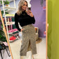 Leopard denim skirt