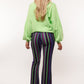 Rox streep broek black/fresh lime