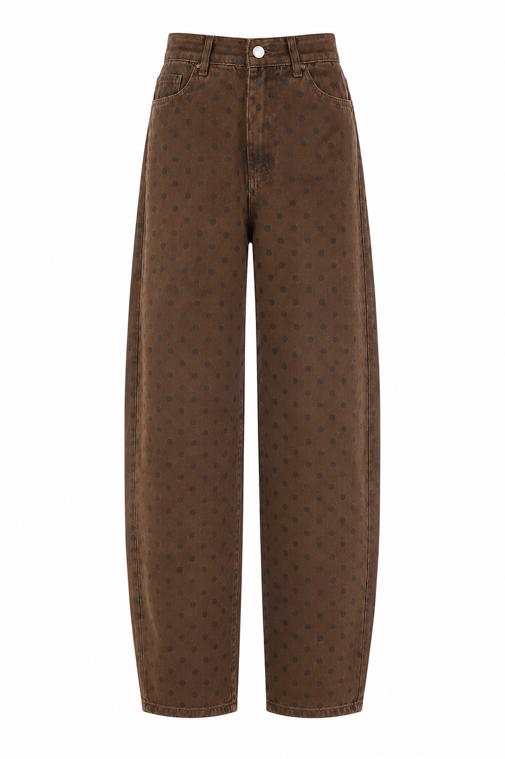 Bruine polkadot jeans