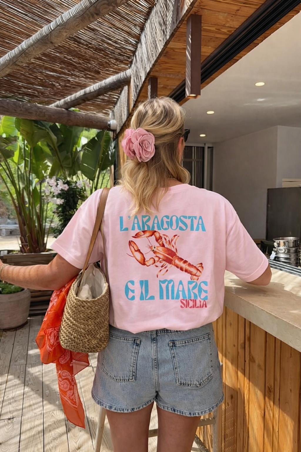 T-shirt lobster backprint white