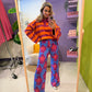 Pollie jumper striped spiced orange