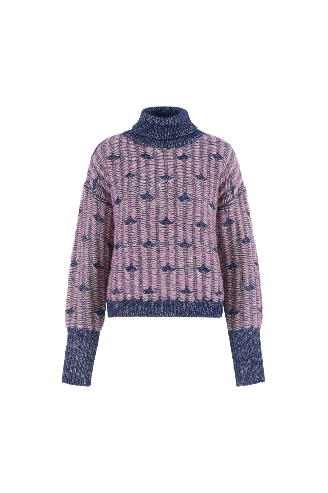 Lira knit midnight blue/begonia pink