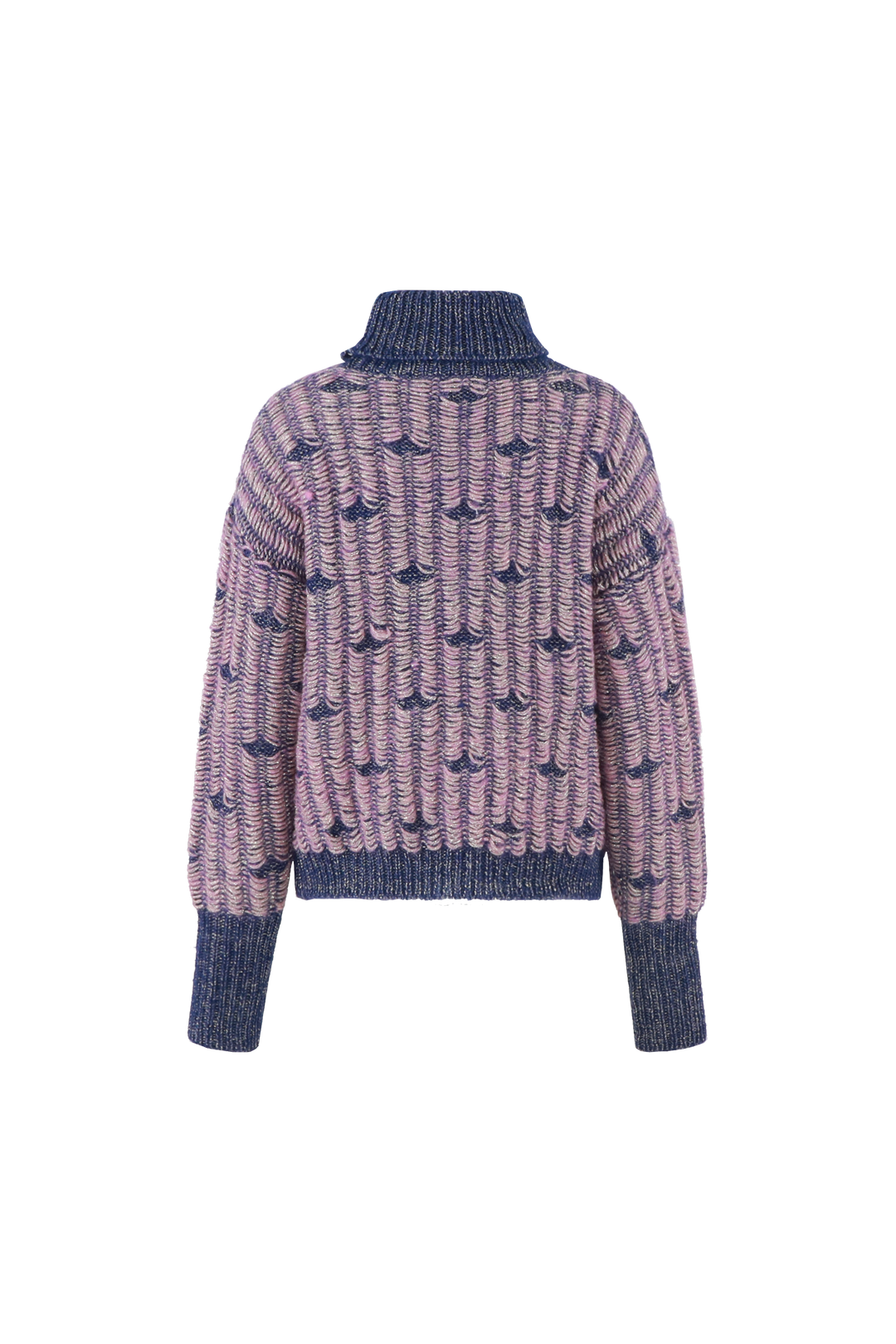 Lira knit midnight blue/begonia pink