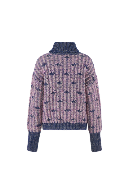 Lira knit midnight blue/begonia pink