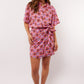 Char blouse flower peach/pale plum