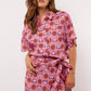 Char blouse flower peach/pale plum