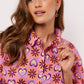 Char blouse flower peach/pale plum