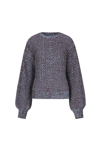 Fenni knit sweater dusky maroon/cloud blue