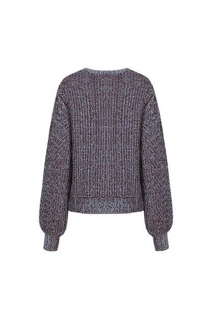 Fenni knit sweater dusky maroon/cloud blue