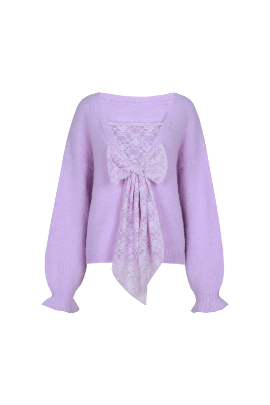 Caia knit sweater purple rose