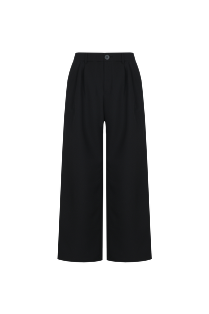 imani pants black/light camel met luipaard bies