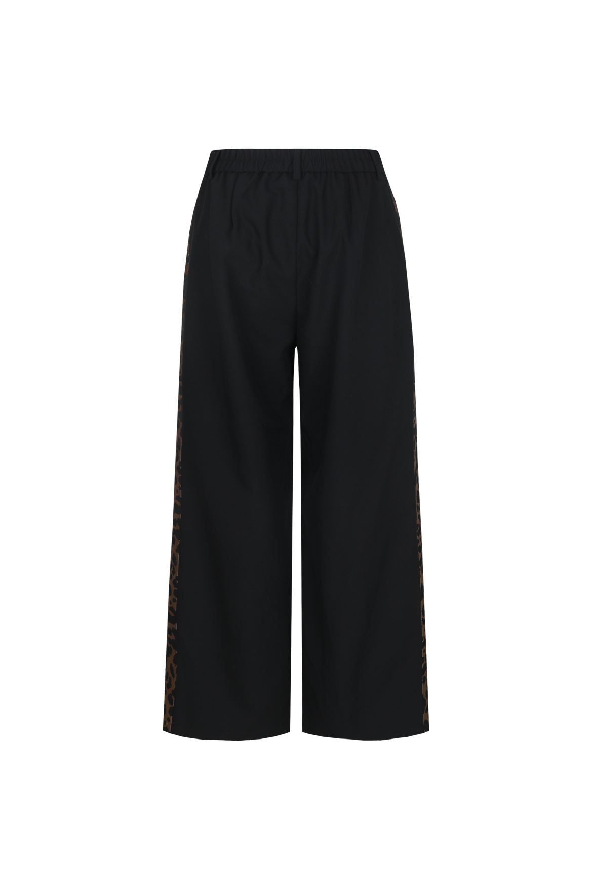 imani pants black/light camel met luipaard bies