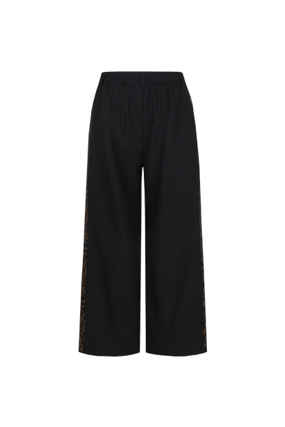 imani pants black/light camel met luipaard bies