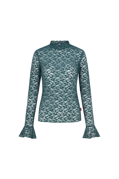 Leena top azure petrol green