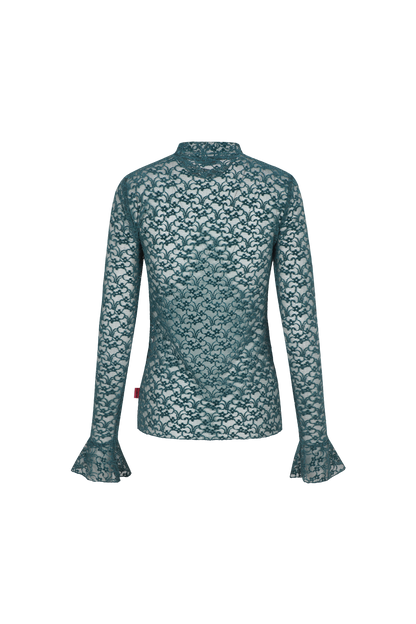 Leena top azure petrol green