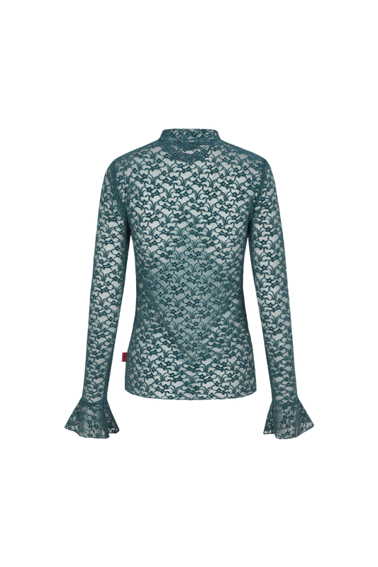 Leena top azure petrol green