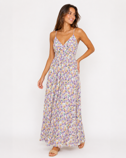 Maxi dress lila flower