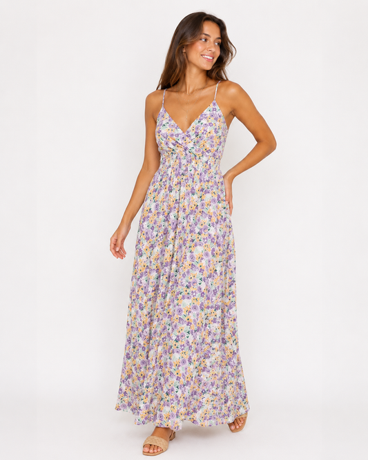 Maxi dress lila flower